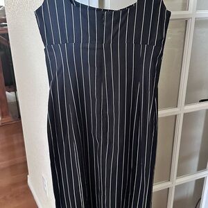 Elegant navy and White Striped Dress. Never worn. Purchased at Anthro in Paris.